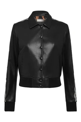 Leather Bomber Crystal Cable