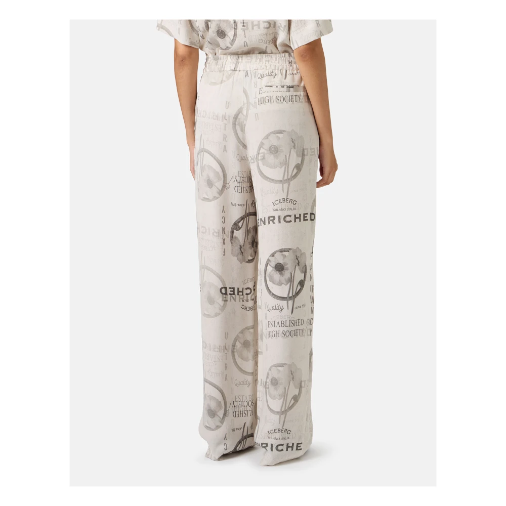 Iceberg Jogging fit broek in dubbele viscose georgette stucco kleur Beige Dames