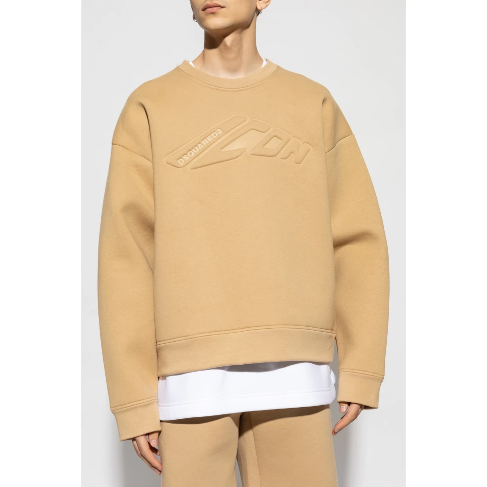Dsquared2 Sweatshirt met Logo Beige Heren