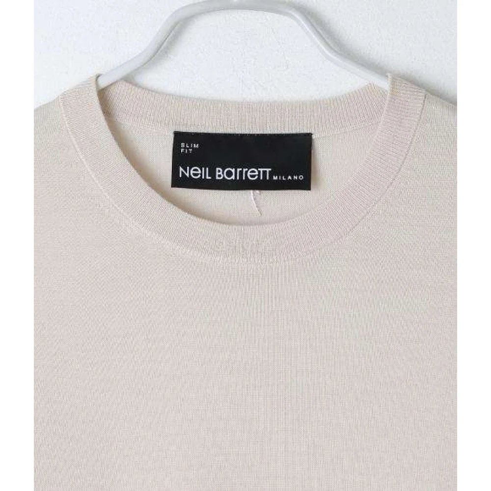 Neil Barrett Bolt Wollen Trui Beige Heren