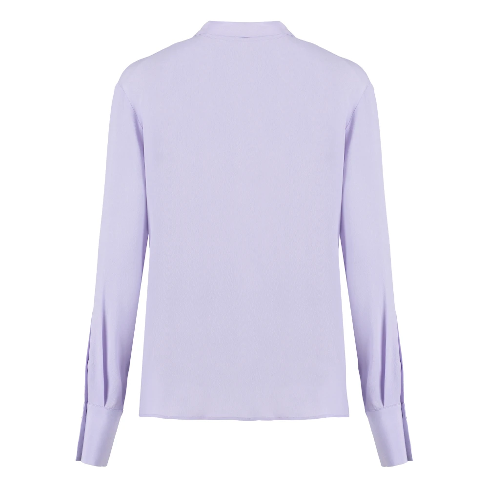 Genny Zijden Crêpe Shirt met Kralenborduursel Purple Dames