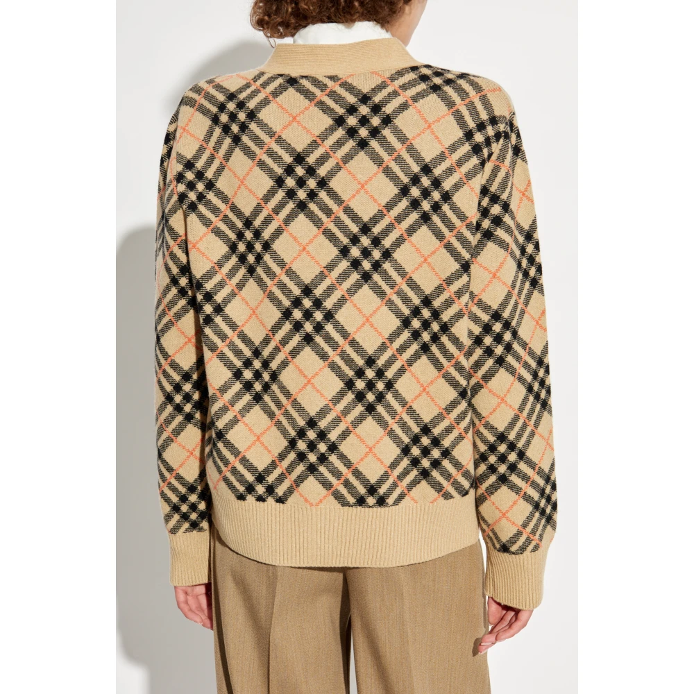Burberry Vest met ruitpatroon Beige Dames
