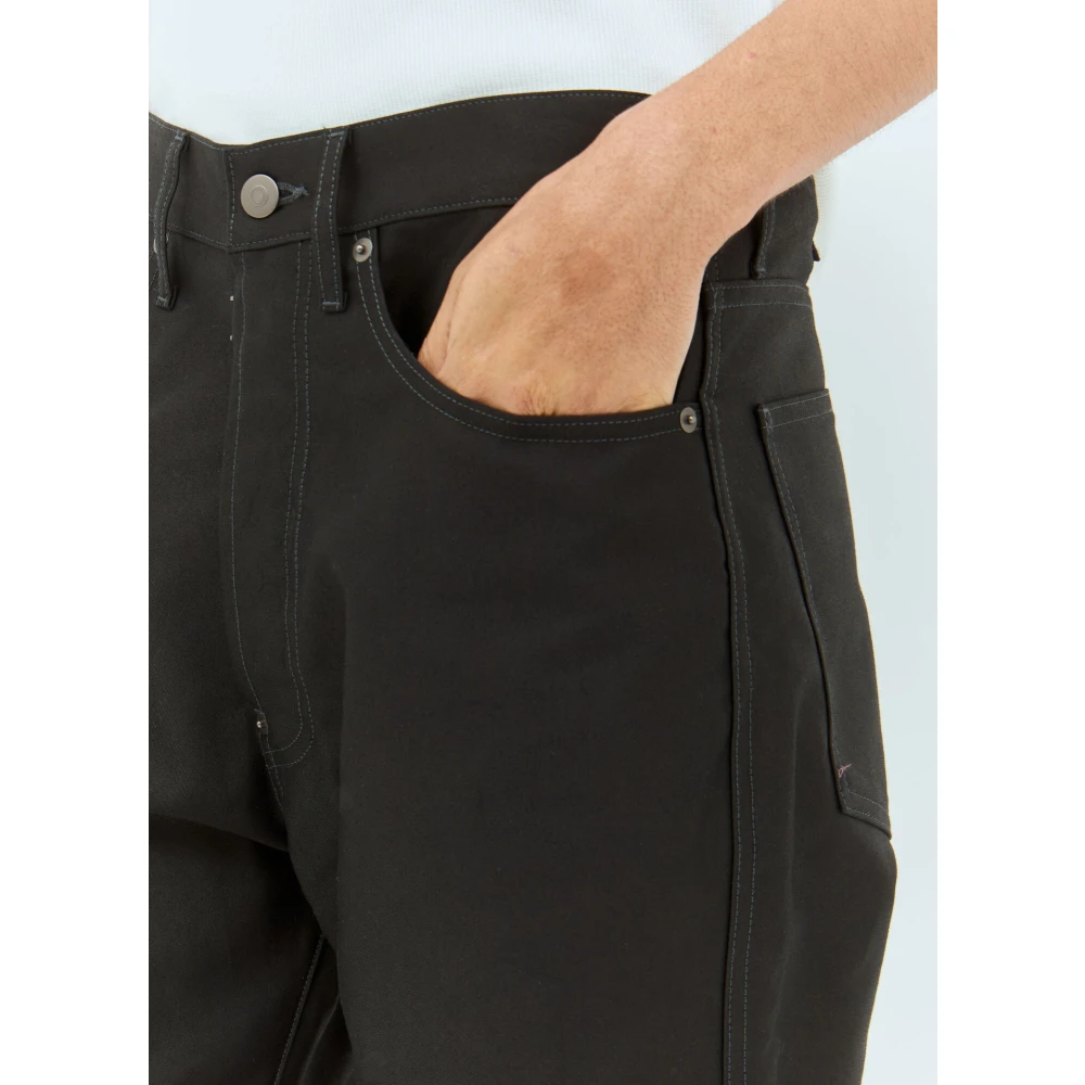 Maison Margiela Coated Denim Straight-Leg Jeans Black Dames