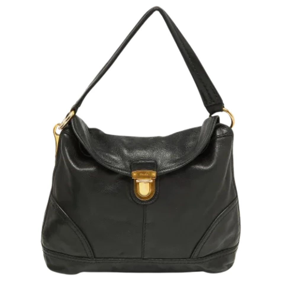 Prada Vintage Pre-owned Leather handbags Black Dames