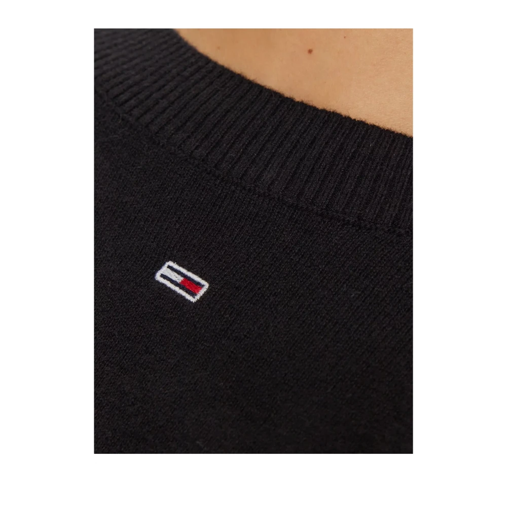 Tommy Jeans Biologische Katoenen Trui Rechte Pasvorm Black Dames