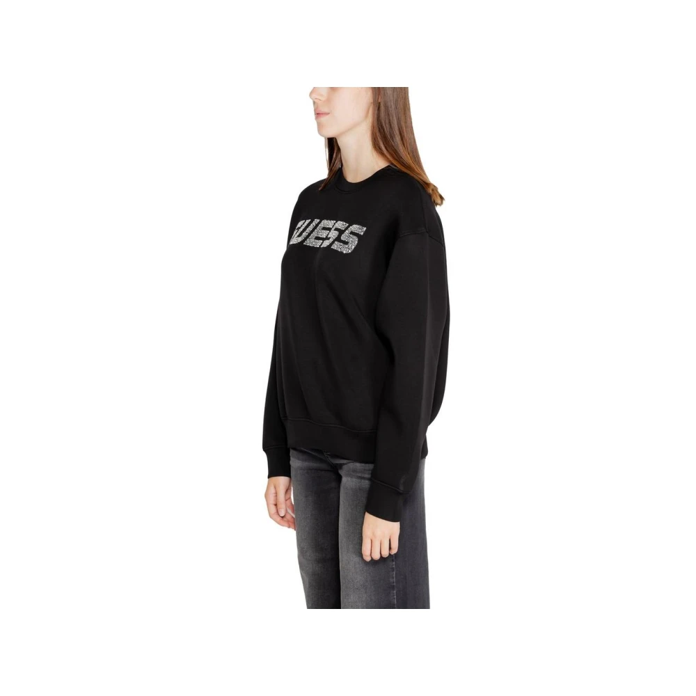 Guess Zwarte Rhinestone Logo Sweater Black Dames