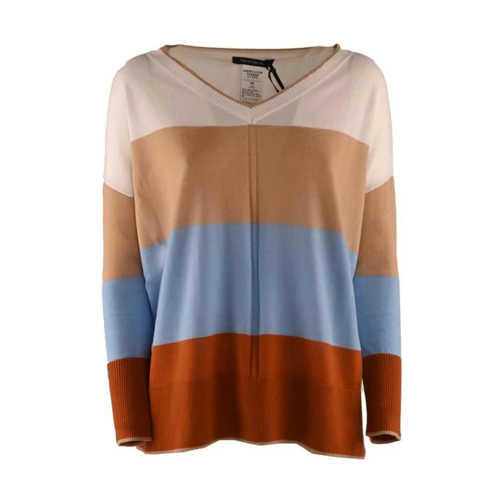 Pennyblack Gestreepte V-hals trui Multicolor Dames
