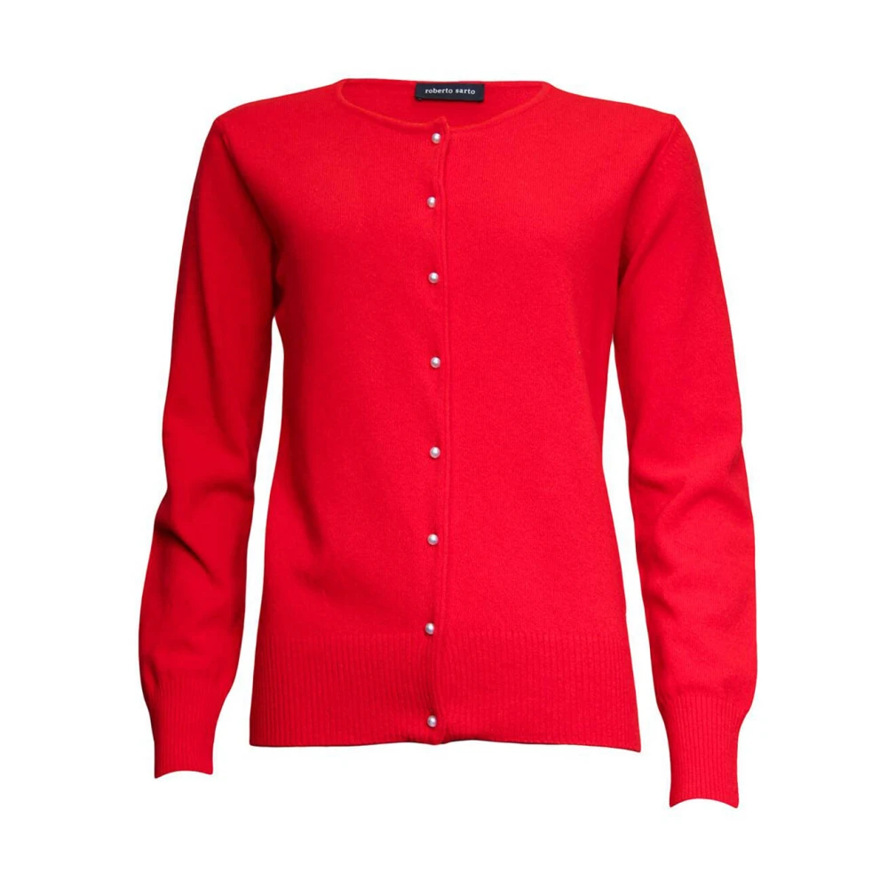 Roberto sarto O-Neck Cardigan Vest Red Dames