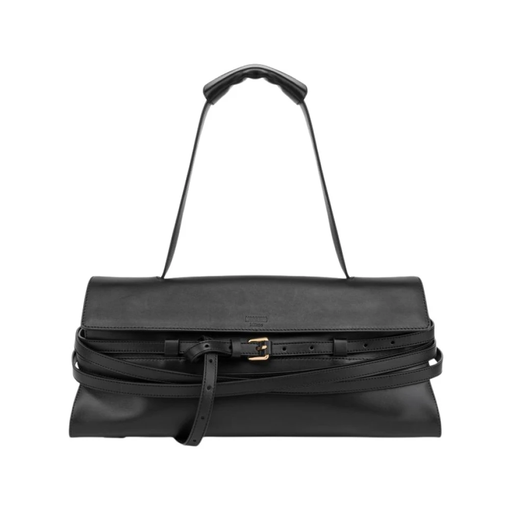 Moschino Women's Black Tie Me Shoulder Bag - Shoulder Bags - One Size - Bags