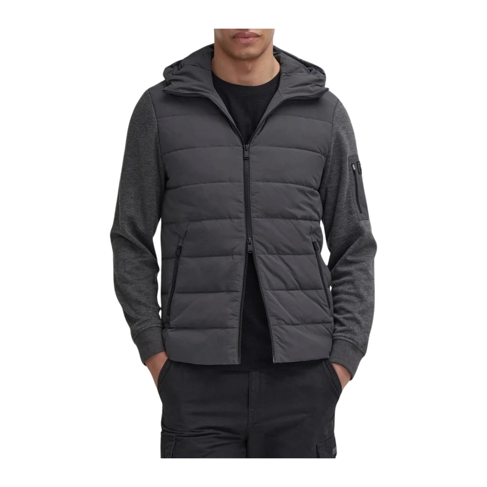 Barbour Gewatteerde Hoodie Stanley Houtskool Black Heren