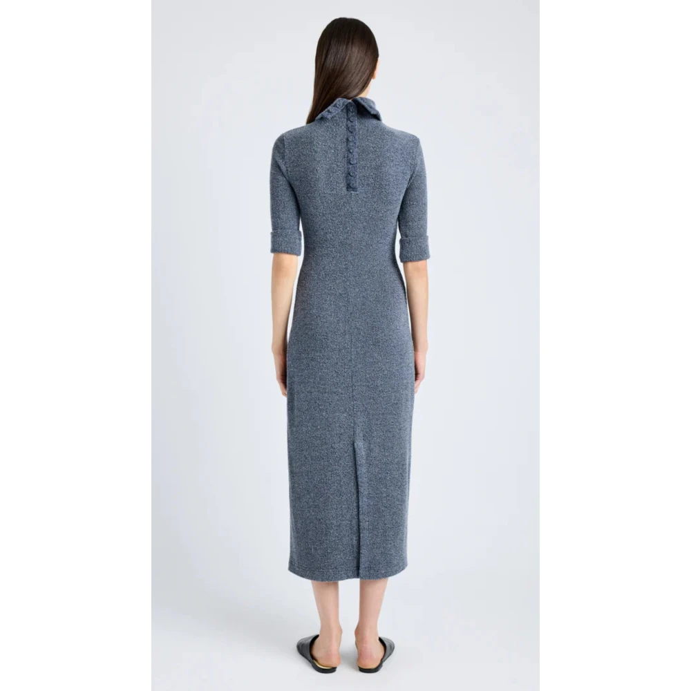 Proenza Schouler Boucle Rib Cerine Jurk met Turtleneck Gray Dames