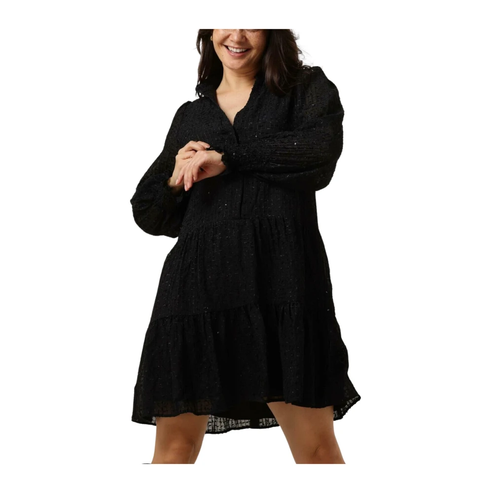 NEO NOIR Glam Jurk Zwart Mini V-Hals Black Dames