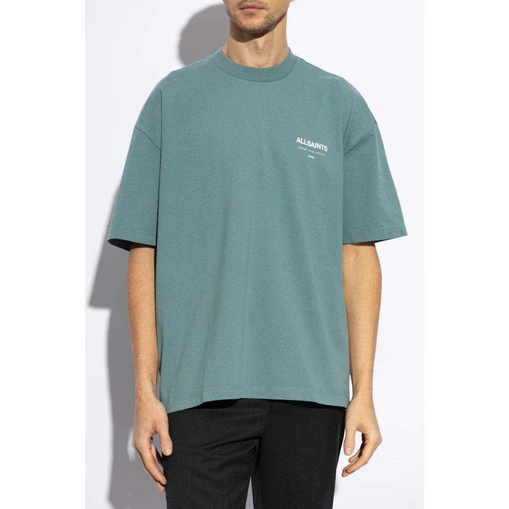AllSaints Underground Oversized T-shirt Green Heren