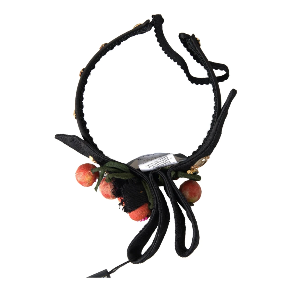 Dolce & Gabbana Women's Black Crystal Embellished Fig Fruit Headband - Accessories - One Size - Accessories