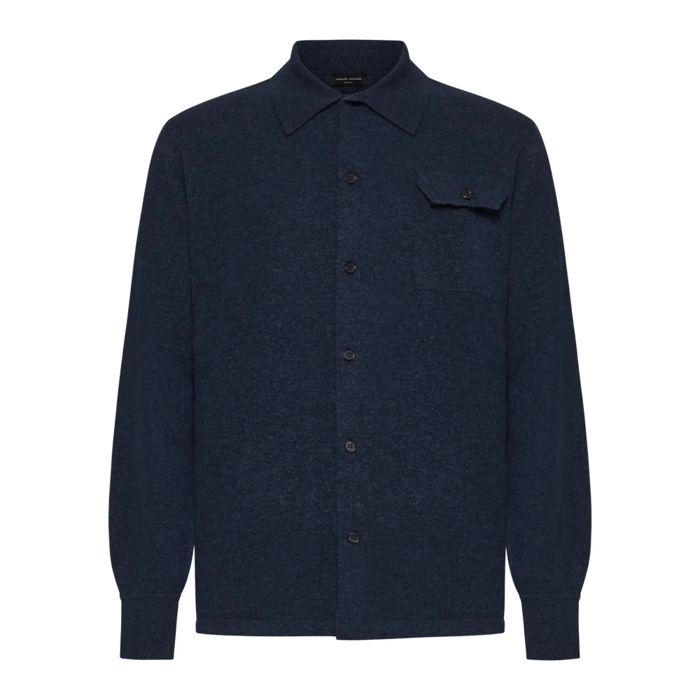 Roberto Collina Denim Overhemden Collectie Blue Heren