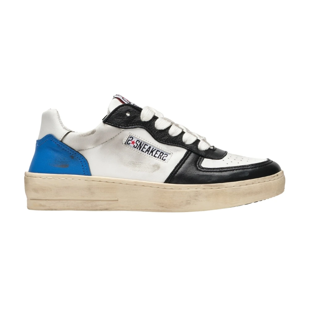 2Star Witte Leren Padel Sneakers IJsdetails Heren Schoenen Veelkleurig Multicolor