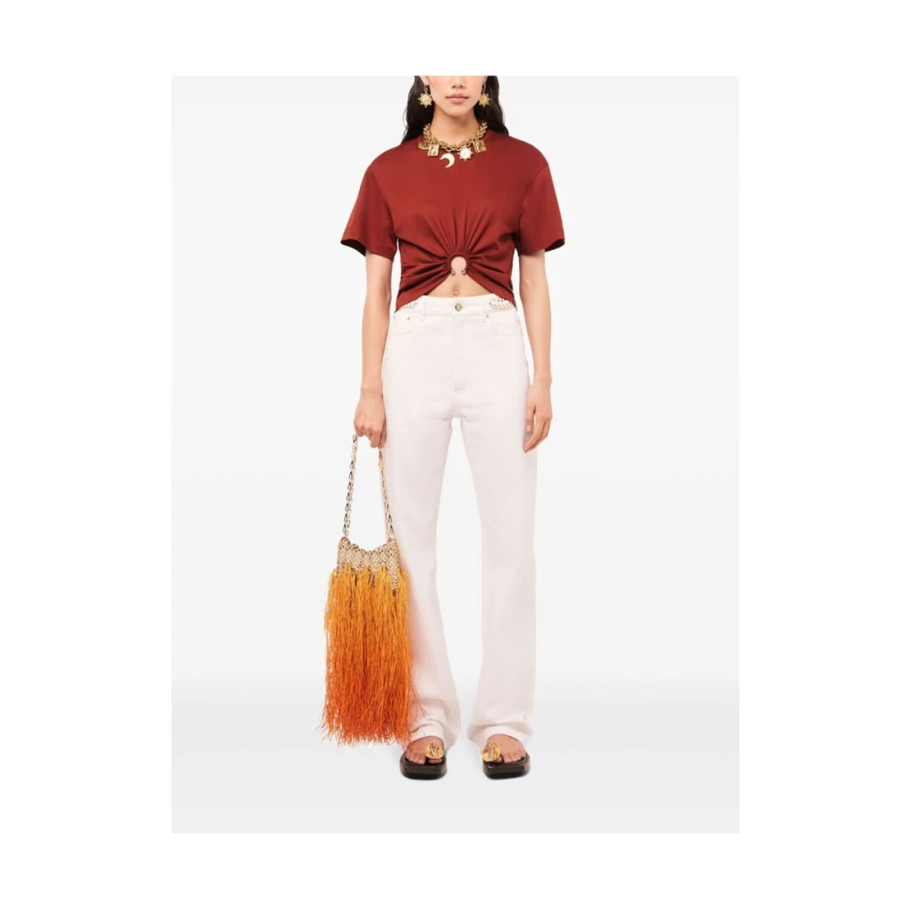 Paco Rabanne Off-White Denim Flared Jeans White Dames