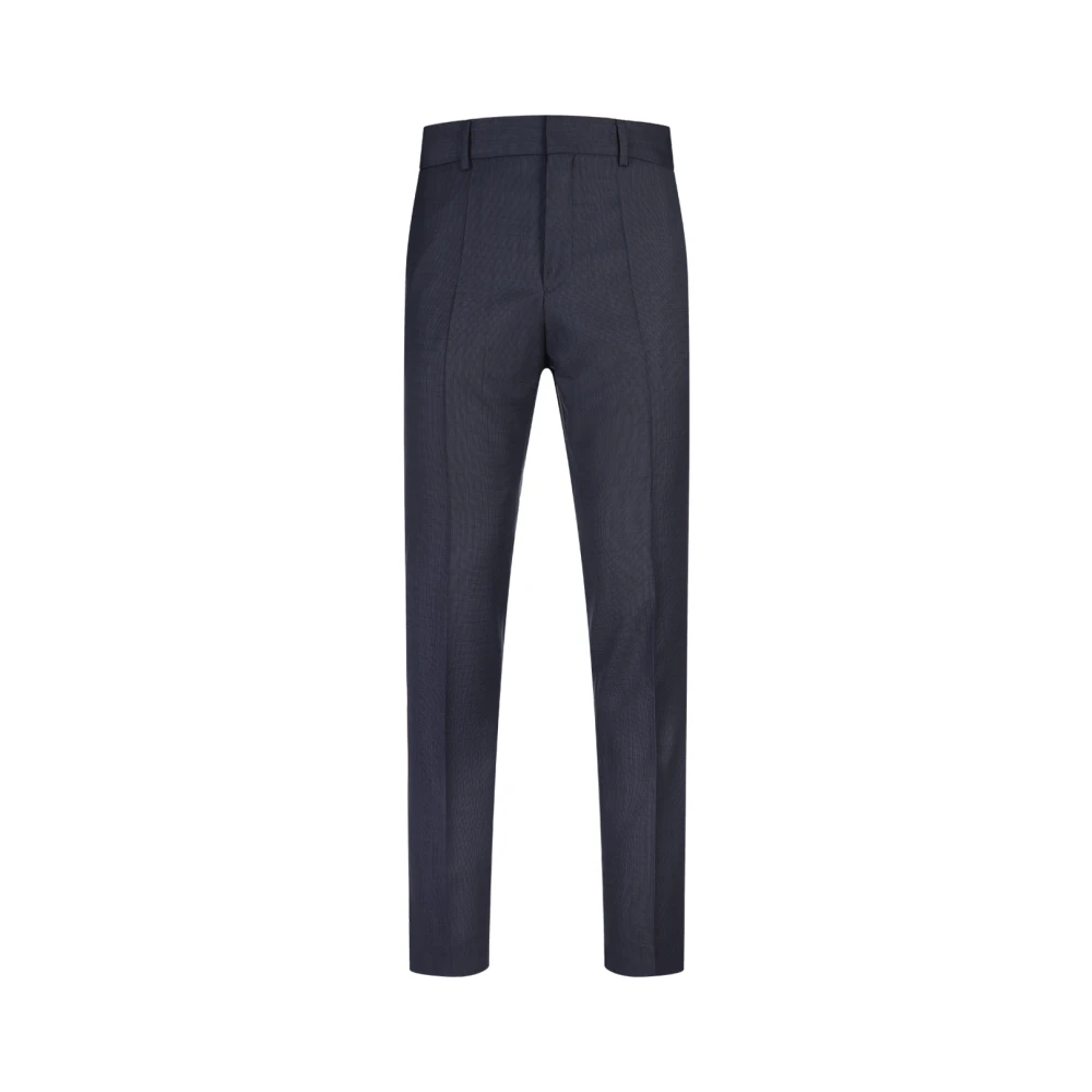 Hugo Boss Blauw Dubbel-Borstpak met Micro Patroon Blue Heren