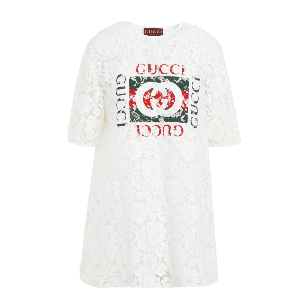 Gucci Flower Lace Top White Dames