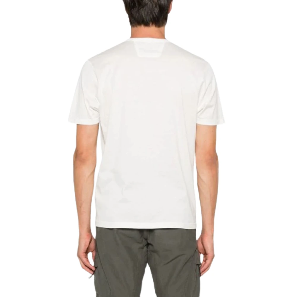 C.P. Company Logo Patch Jersey Crew Neck T-Shirt White Heren