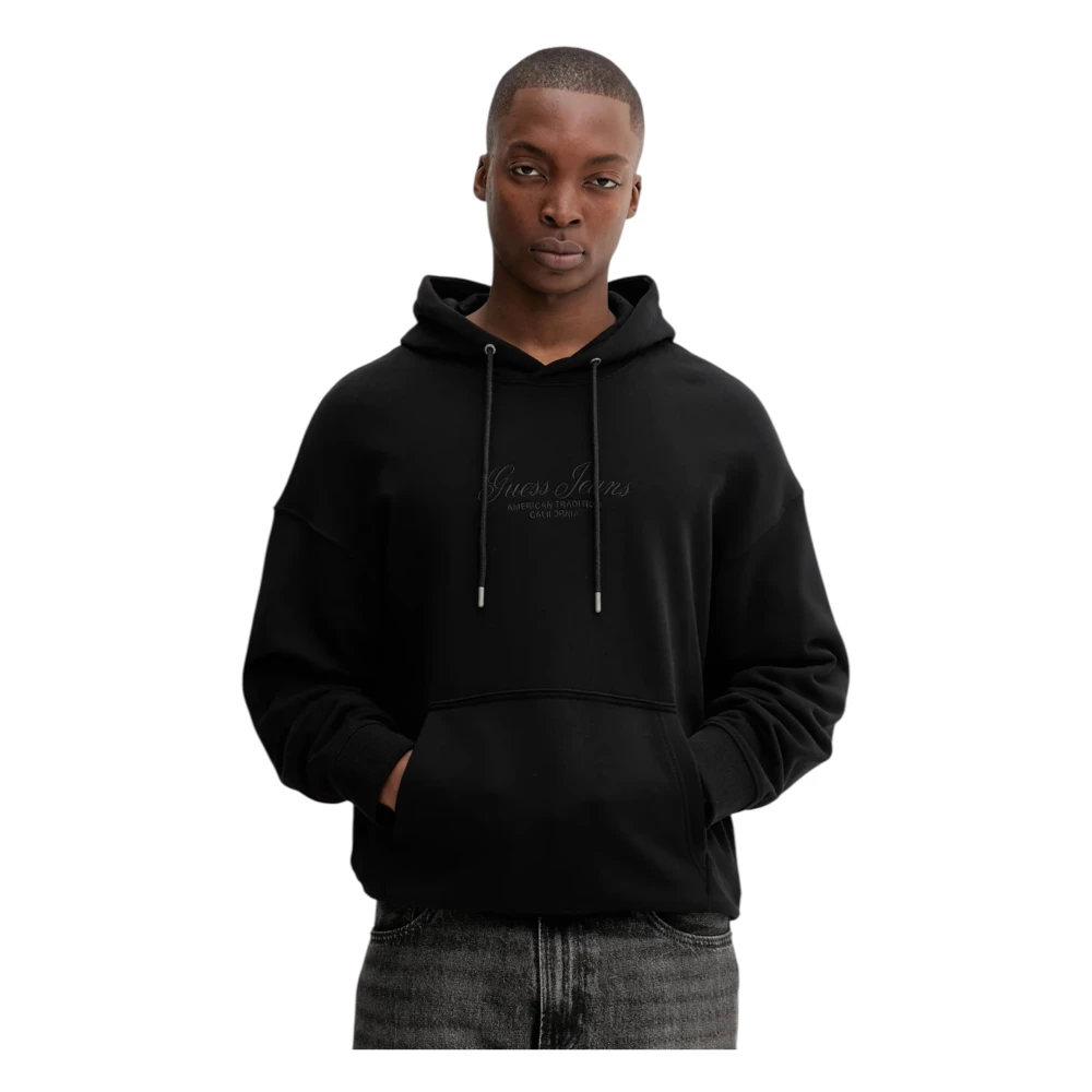 Guess Men's Black Hoodies, S, Regular Fit Hoodie