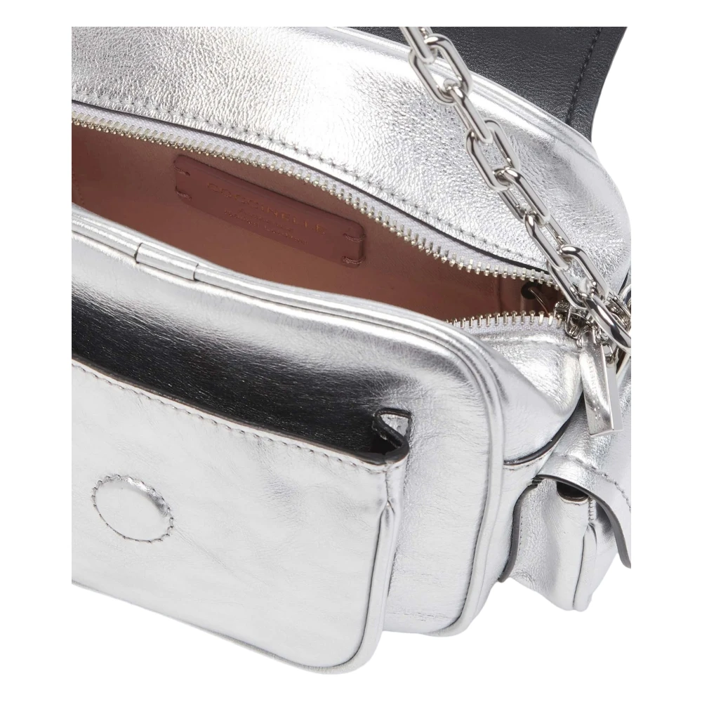 Coccinelle Schoudertas van glad leer met rits Gray Dames