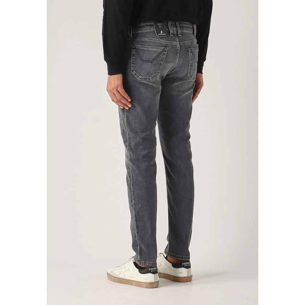 Jeckerson Slim Fit Denim Jeans met Patches Gray Heren