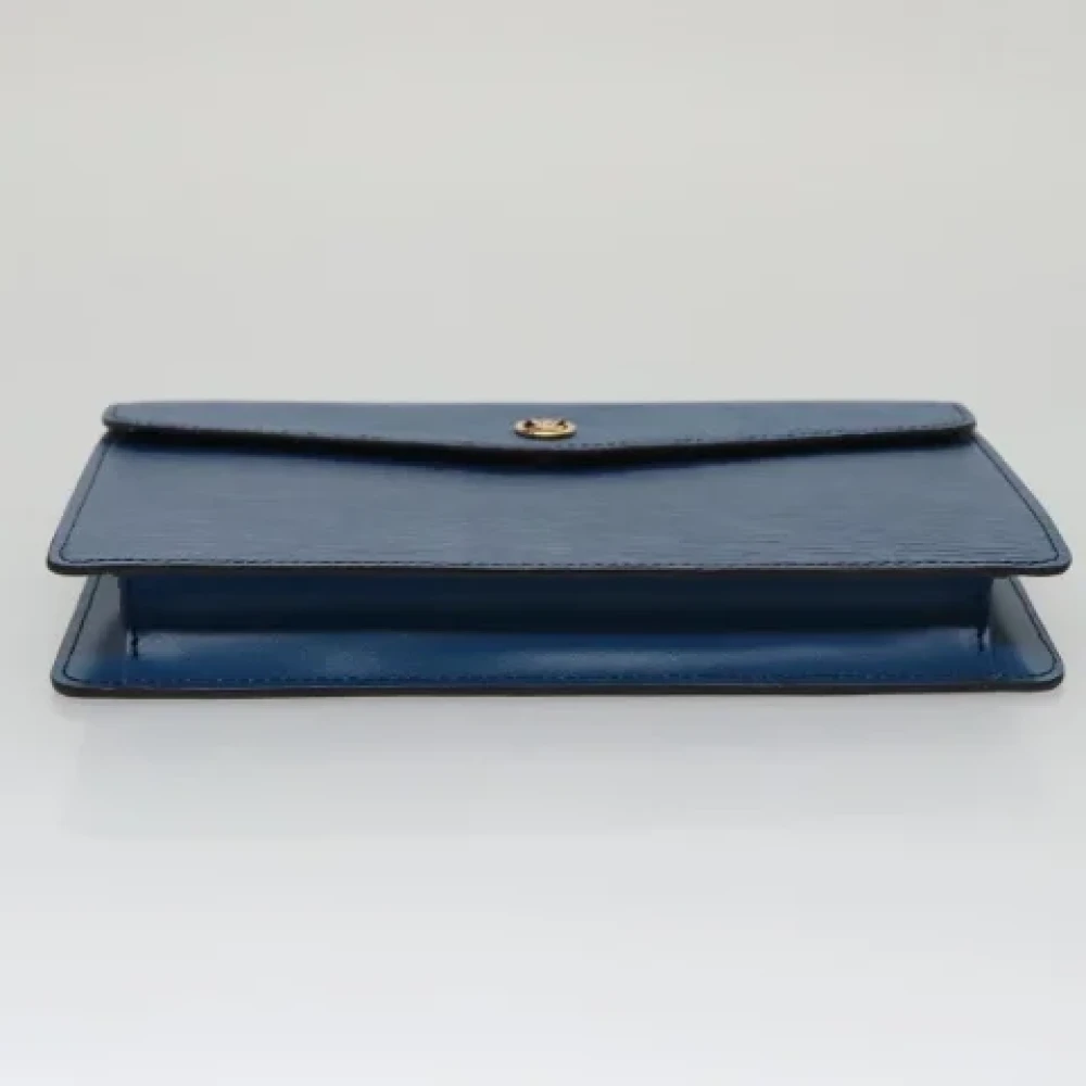 Louis Vuitton Vintage Pre-owned Leather clutches Blue Dames