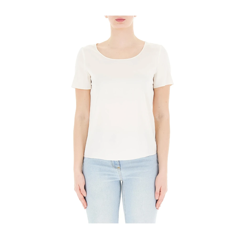Pennyblack Zijden Stretch T-shirt Blouse White Dames