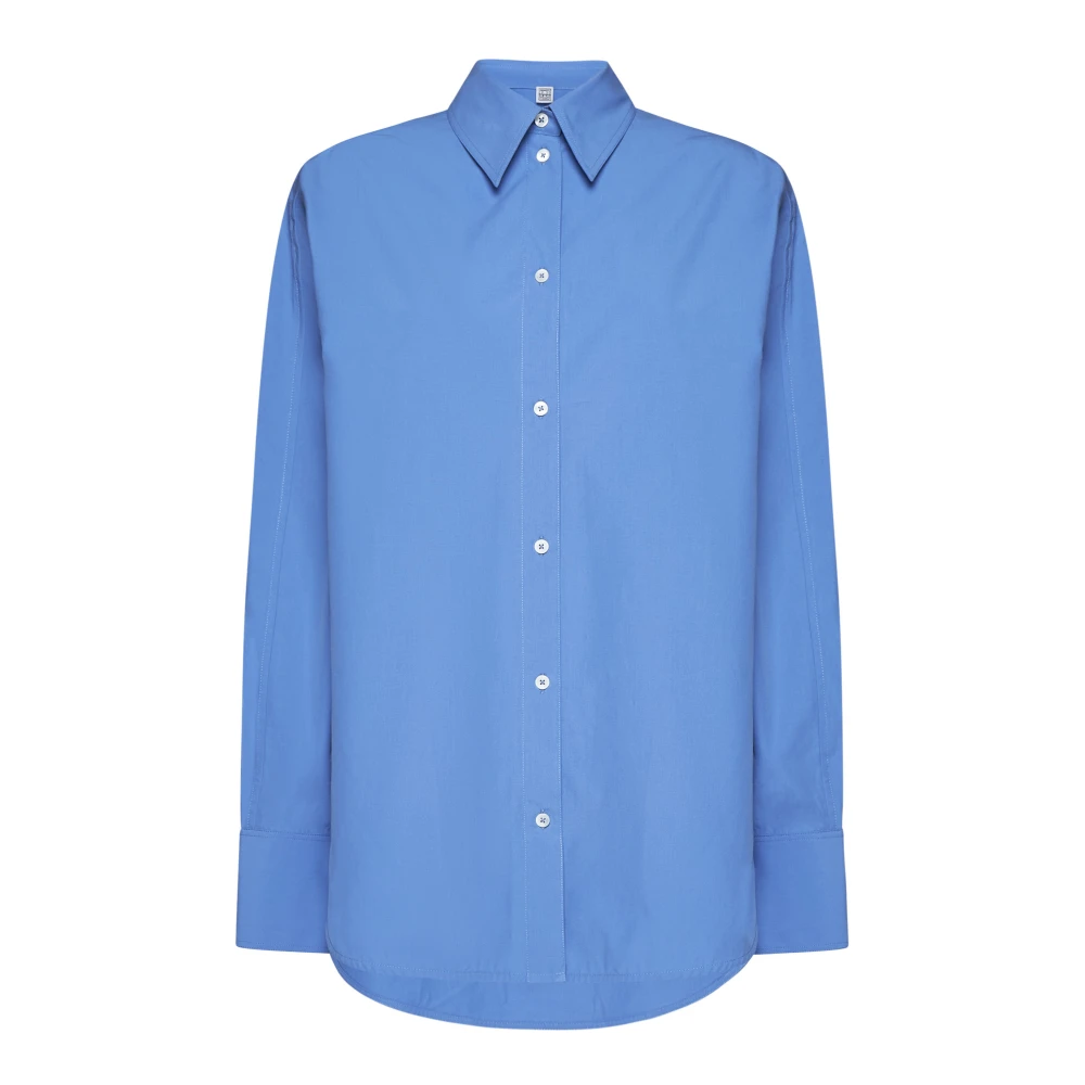 TotêMe Blauwe Kimono Mouw Shirt met Knoopsluiting Blue Dames