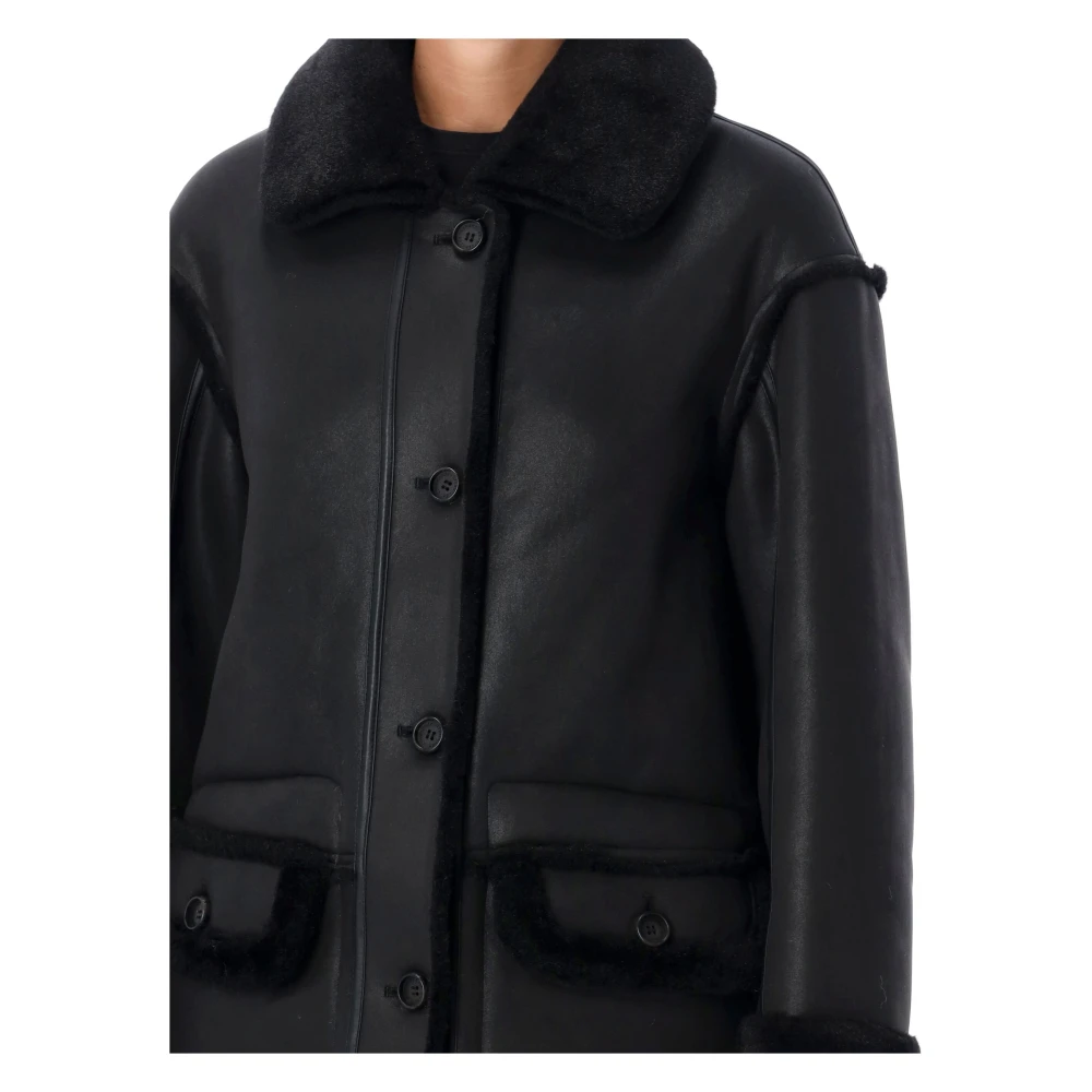 Urbancode Omkeerbare Shearling Jas Zwart Aw24 Black Dames