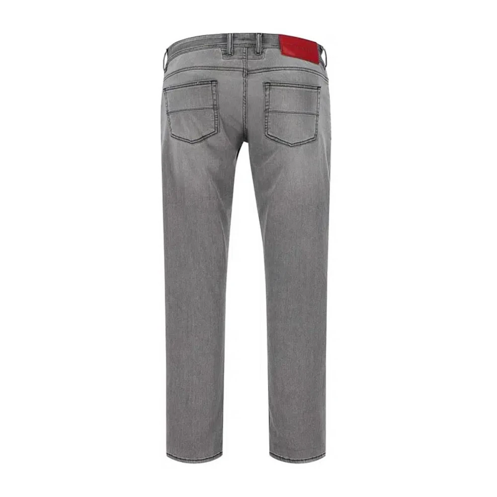 Tramarossa Grijze Katoenen Jeans met Zwarte Stiksels Gray Heren