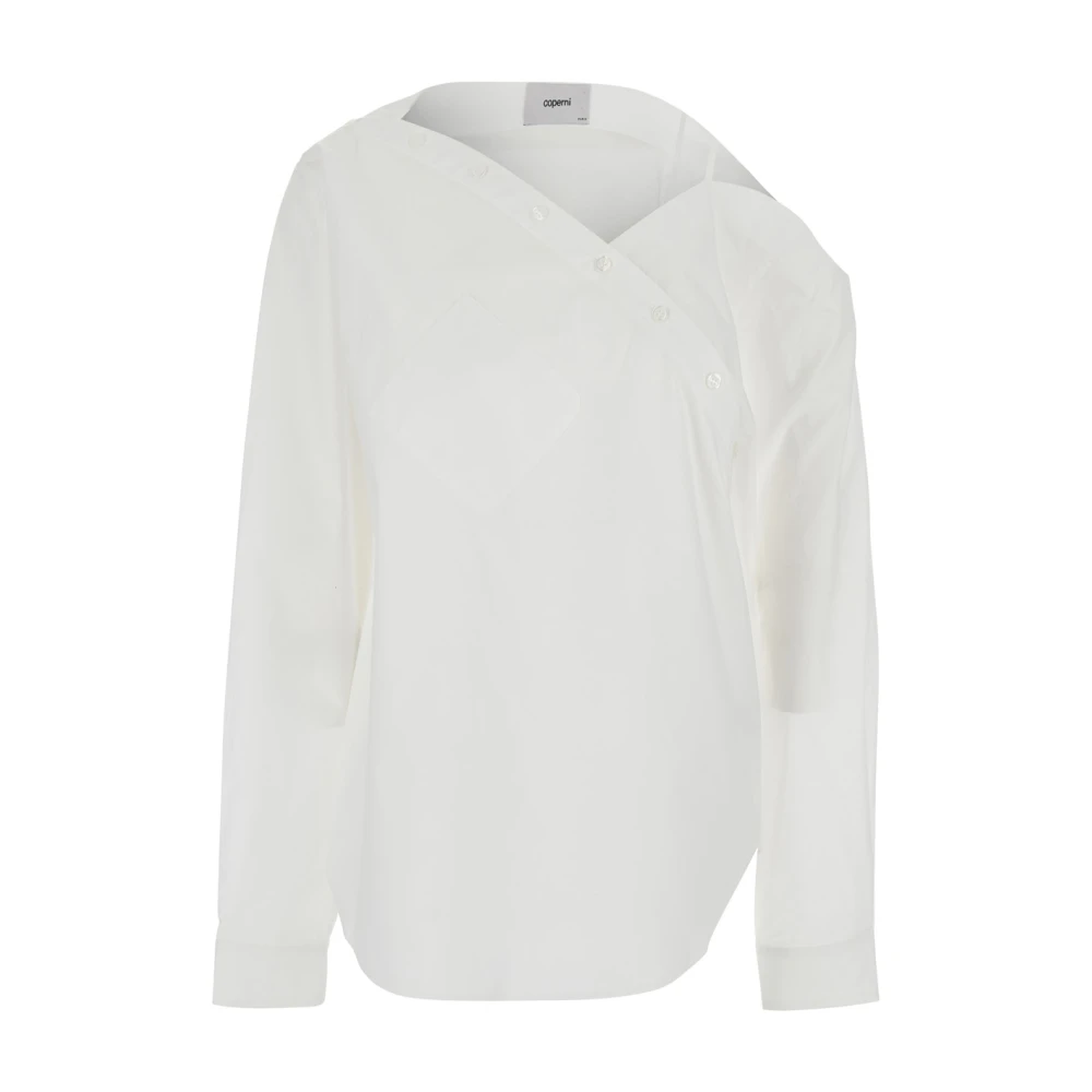 Coperni Women's White Blouses, S, Heart Shirt