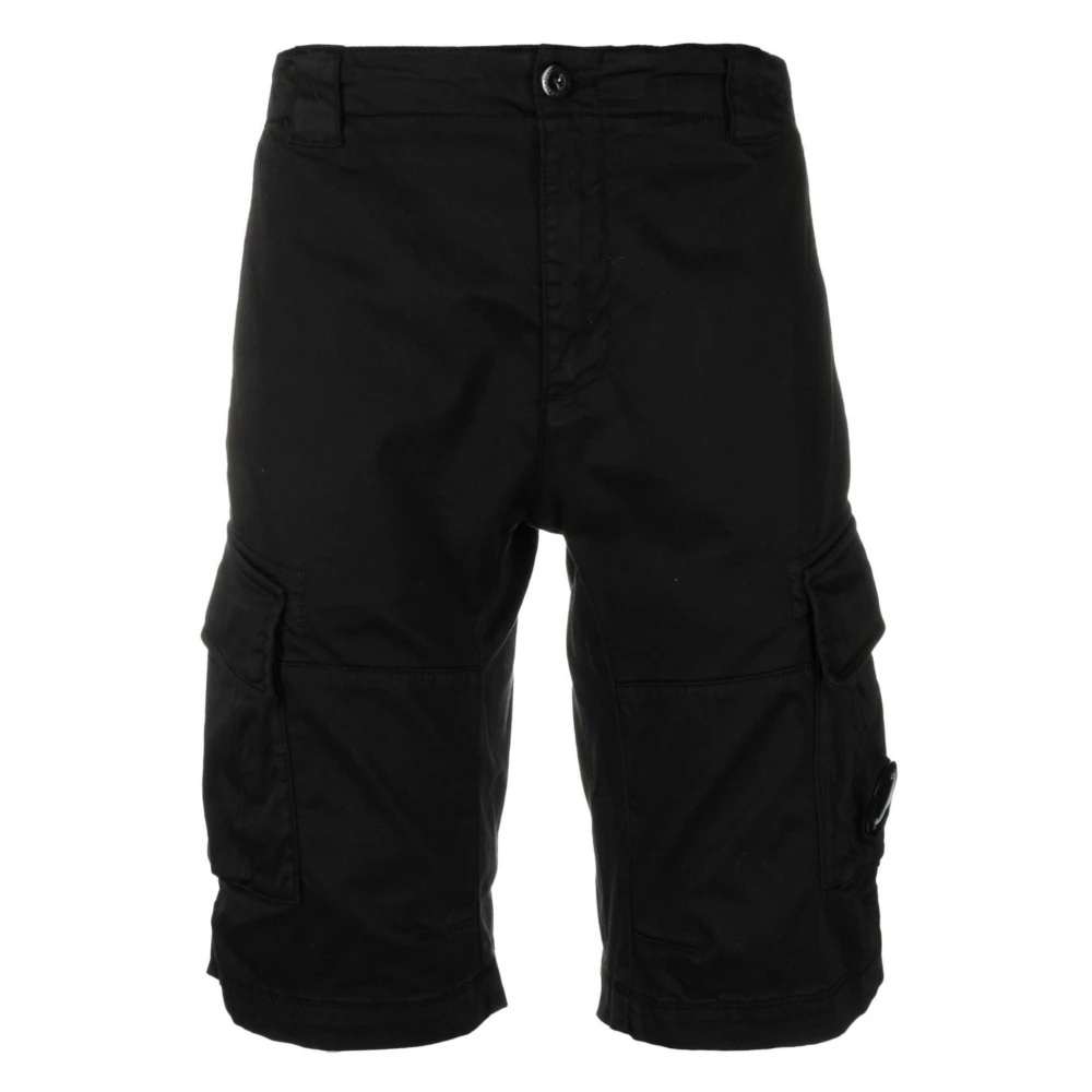 C.P. Company Zwarte Cargo Broek Stretch Katoen Regular Black Heren