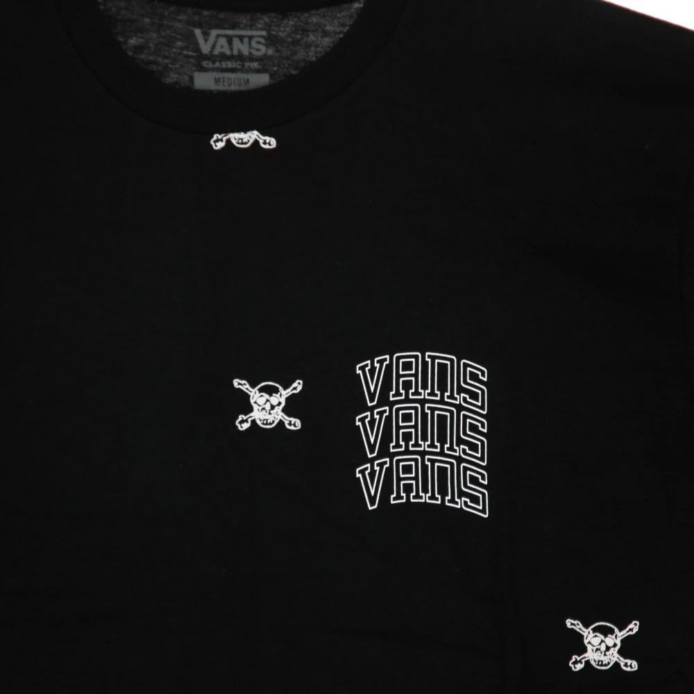 Vans Zwarte Varsity T-shirt met All Over Print Black Heren