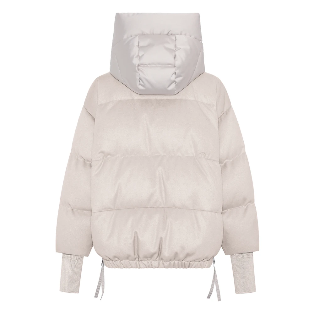 Duno Korte Oversized Pufferjas White Dames