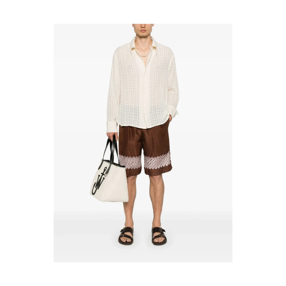 Séfr Ecru Overhemd met Knoopsluiting en Puntkraag Beige Heren