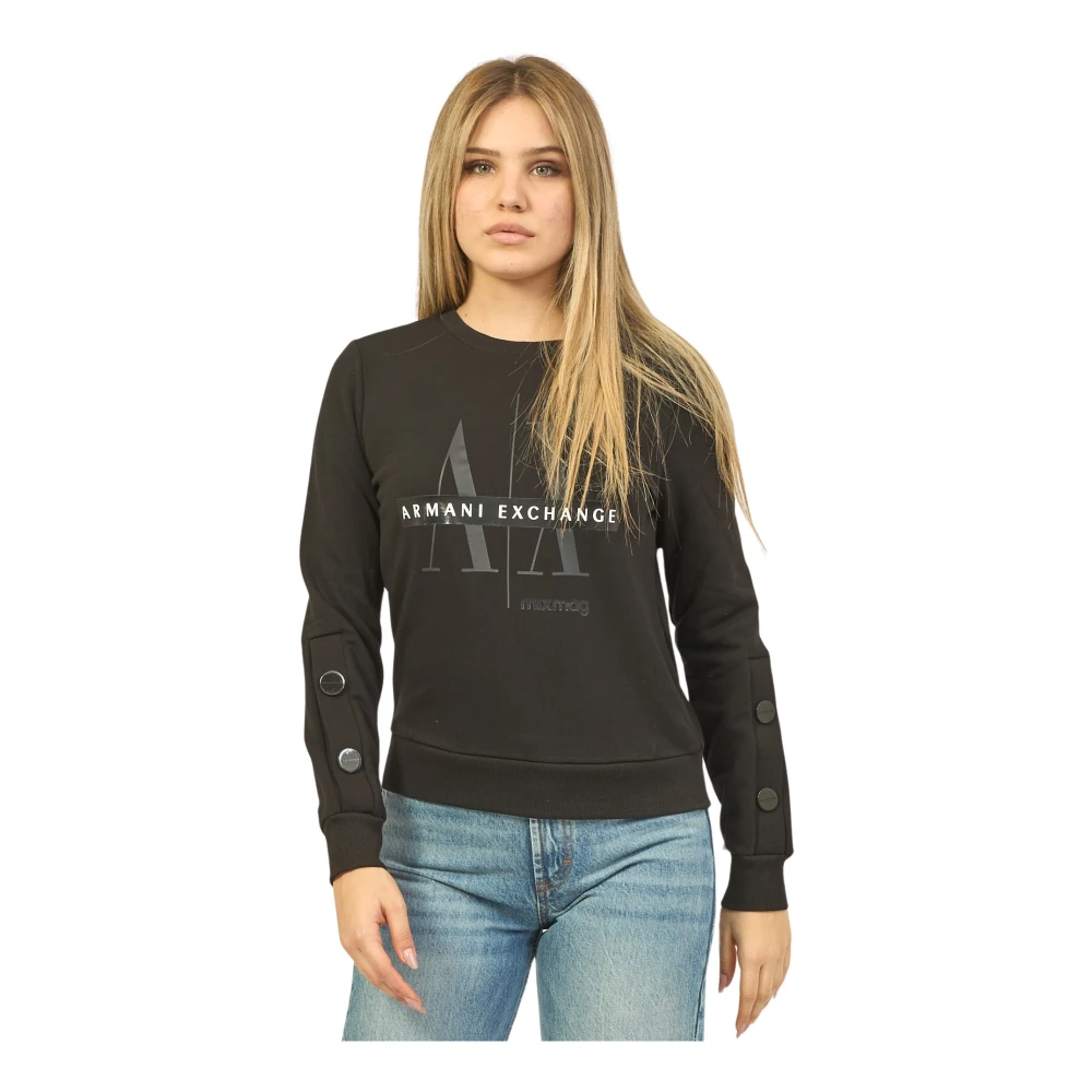 Armani Exchange Zwarte Sweater Mixmag Collectie Black Dames