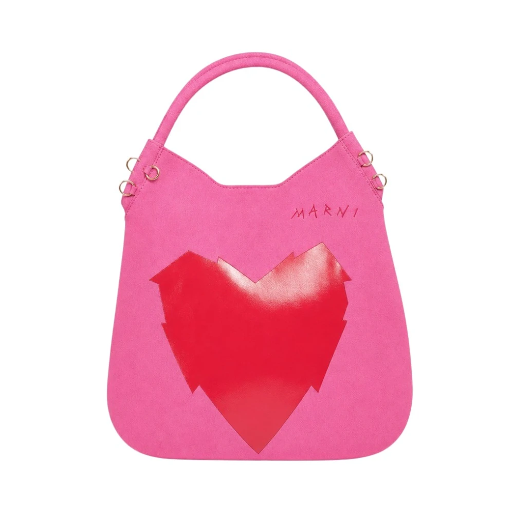 Marni Ragazza Rosa Borsa Charms Con Cuore Frontale - Immagine 2