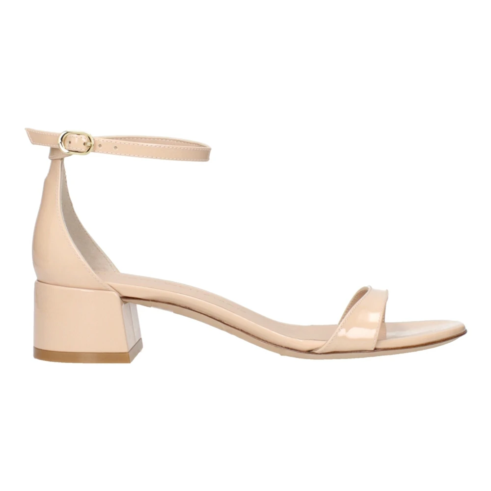 Stuart Weitzman Women's Beige High Heel Sandals, 3 Uk, Leather Flat Sandals