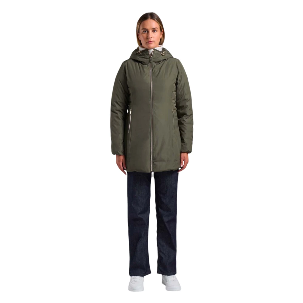 Ciesse Piumini Lange Puffer Jas Green Dames