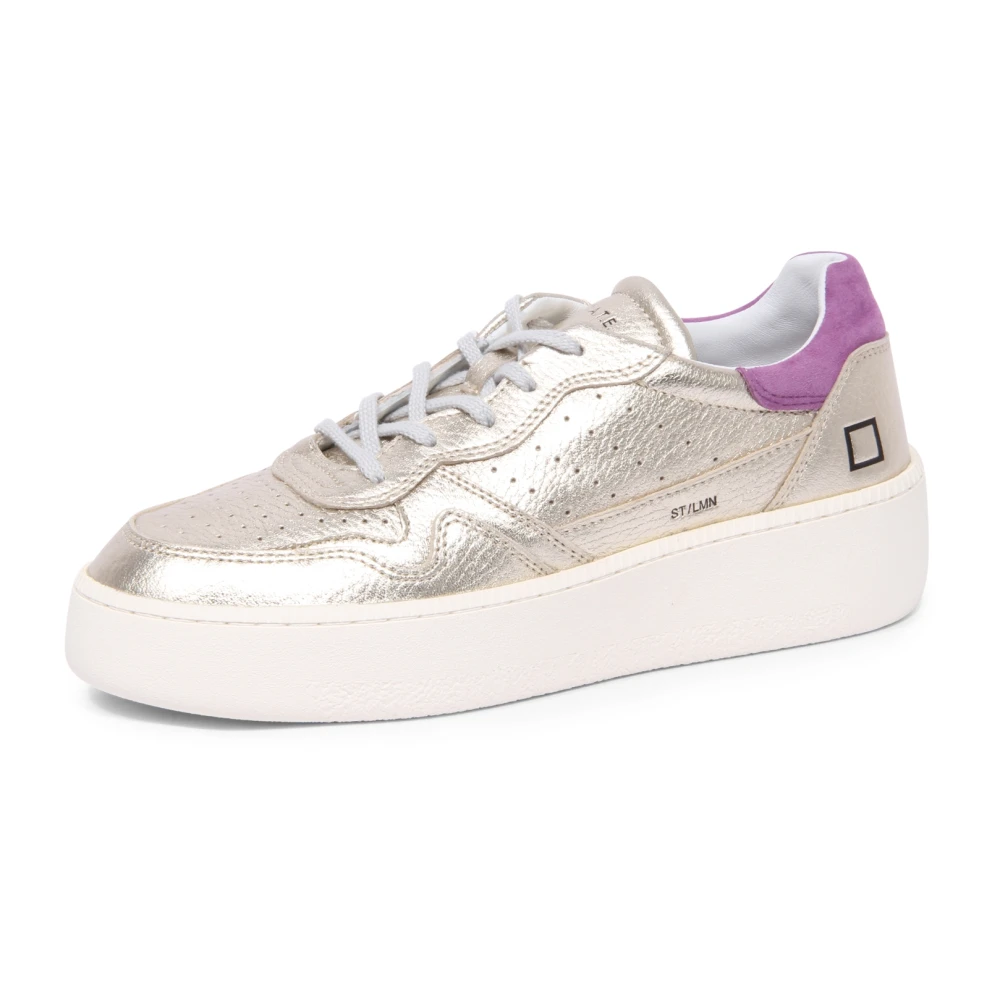 D.a.t.e. Gelamineerde Step Schoenen Platinum Model Dames Schoenen Grijs
