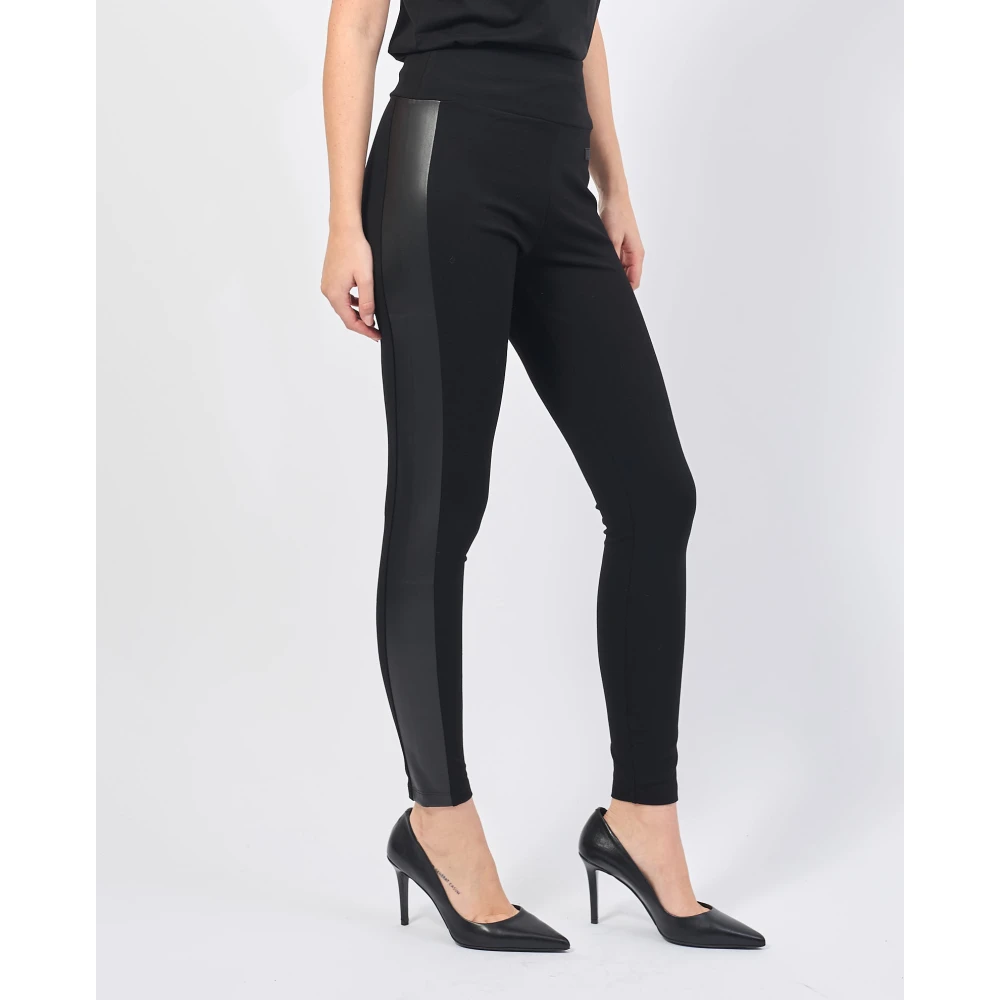 Emporio Armani Zwarte leggings met contrastband Black Dames