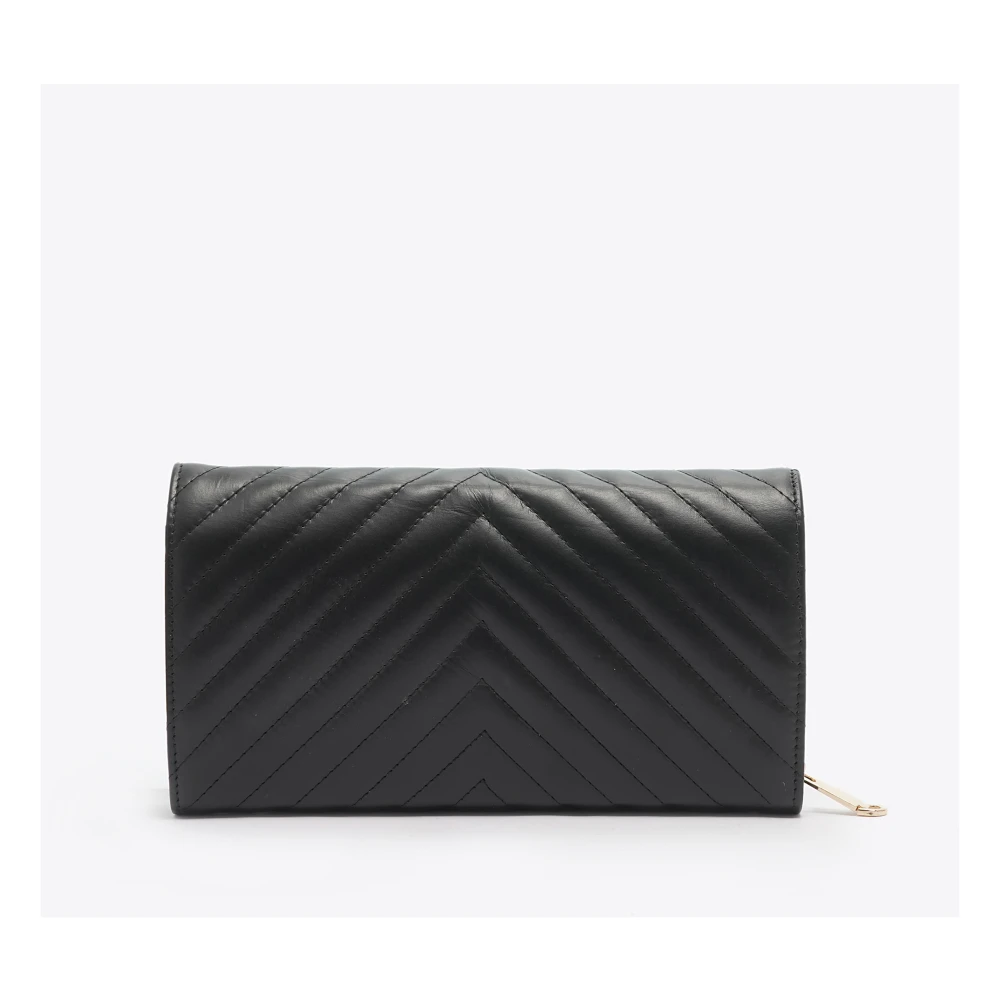 Marc Ellis Leren Schoudertas met Ketting Knoopsluiting Black Dames
