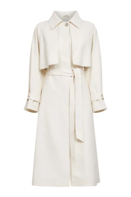 Trenchcoat i fräsch, skrynklad väv