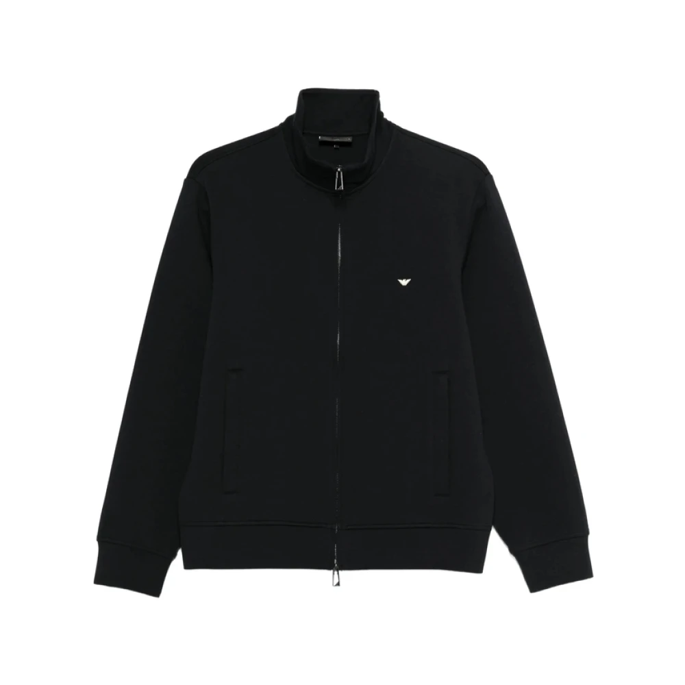 Emporio Armani Blå Stretch Double Jersey Sweatshirt