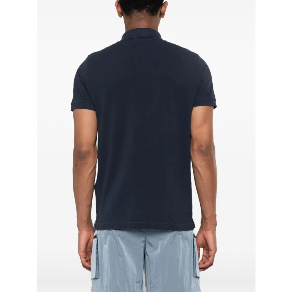 Stone Island Blauw Poloshirt met Kompas Applicatie Blue Heren