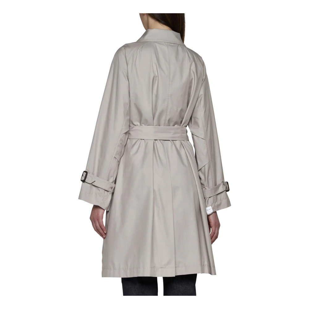 Max Mara Ecru Dubbelrijige Trenchcoat Beige Dames