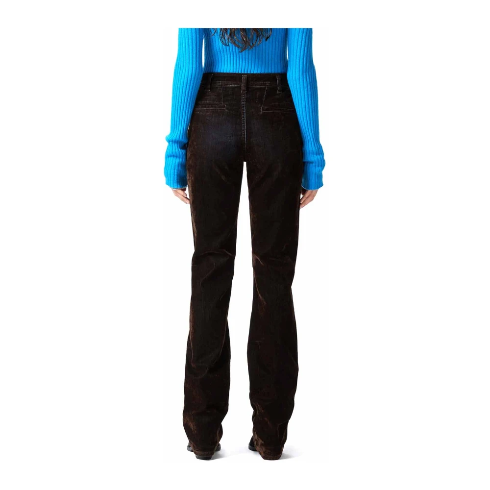 pinko Donkere Wassing Uitlopende Fluweel Jeans Brown Dames