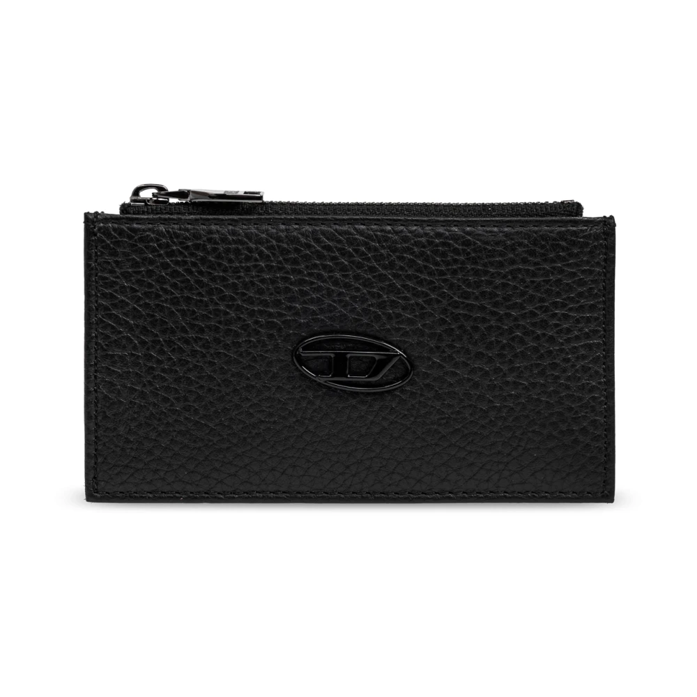 Diesel Mannelijk Zwart Accessoires Heren, One Size, Leer, Hissu Evo Card Holder Iii